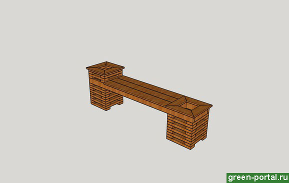 3D-модель деревянной скамейки