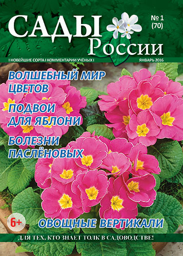 Обложка журнала «Сады России» №01(70), январь 2016