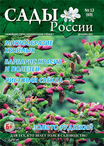 Обложка журнала «Сады России» №12(69), декабрь 2015